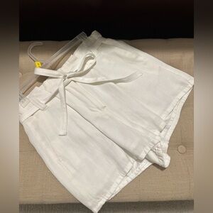 Express High Waist White Tie Shorts